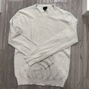 J. Crew Sweater Small Gray 100% Cotton Crewneck Pullover Long Sleeve Knit